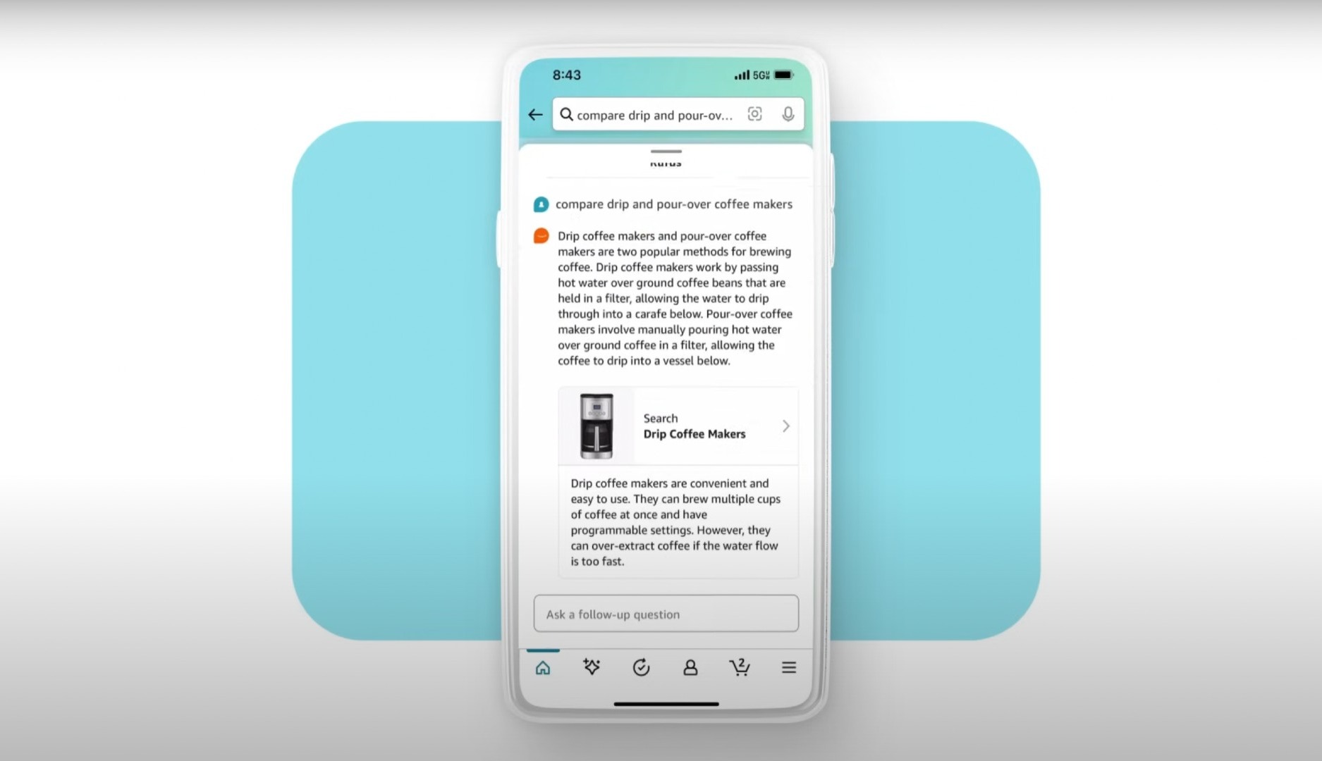 Interfaz de Rufus, el asistente virtual de Amazon