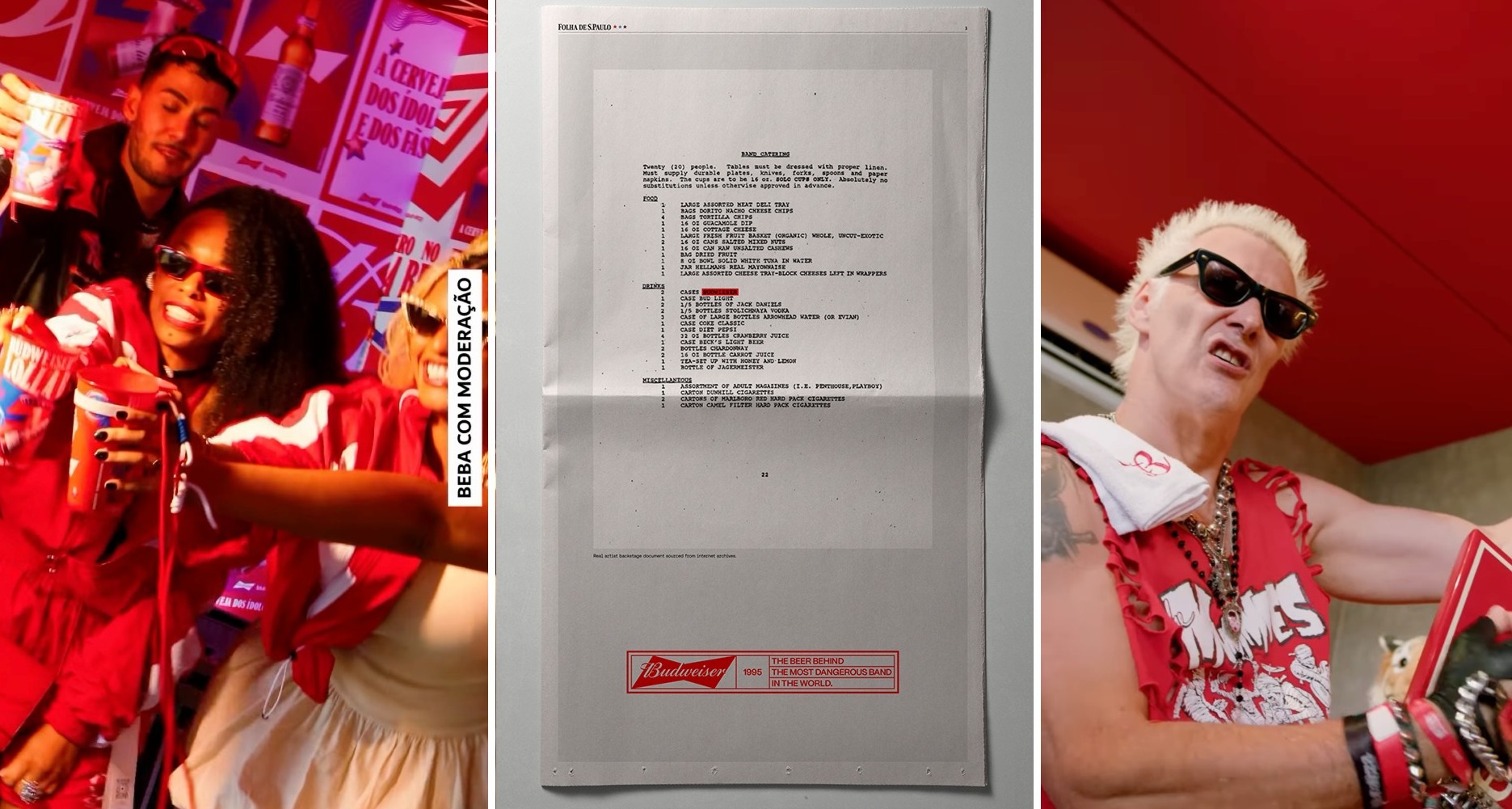 Budweiser reivindica su conexión con la industria musical como cerveza favorita de las estrellas del rock Cantantes del Lollapalloza Brasil interactuando con Budweiser