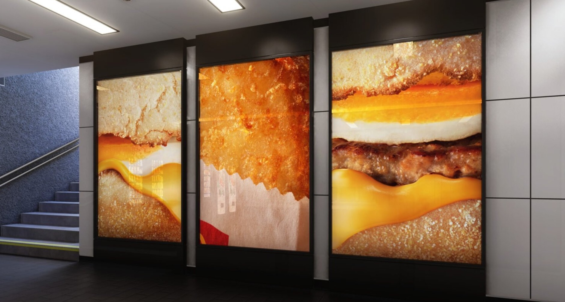 McDonald's Reino Unido también prescinde de su marca para demostrar el carácter icónico de sus desayunos Marquesinas con imágenes de productos de McDonald's